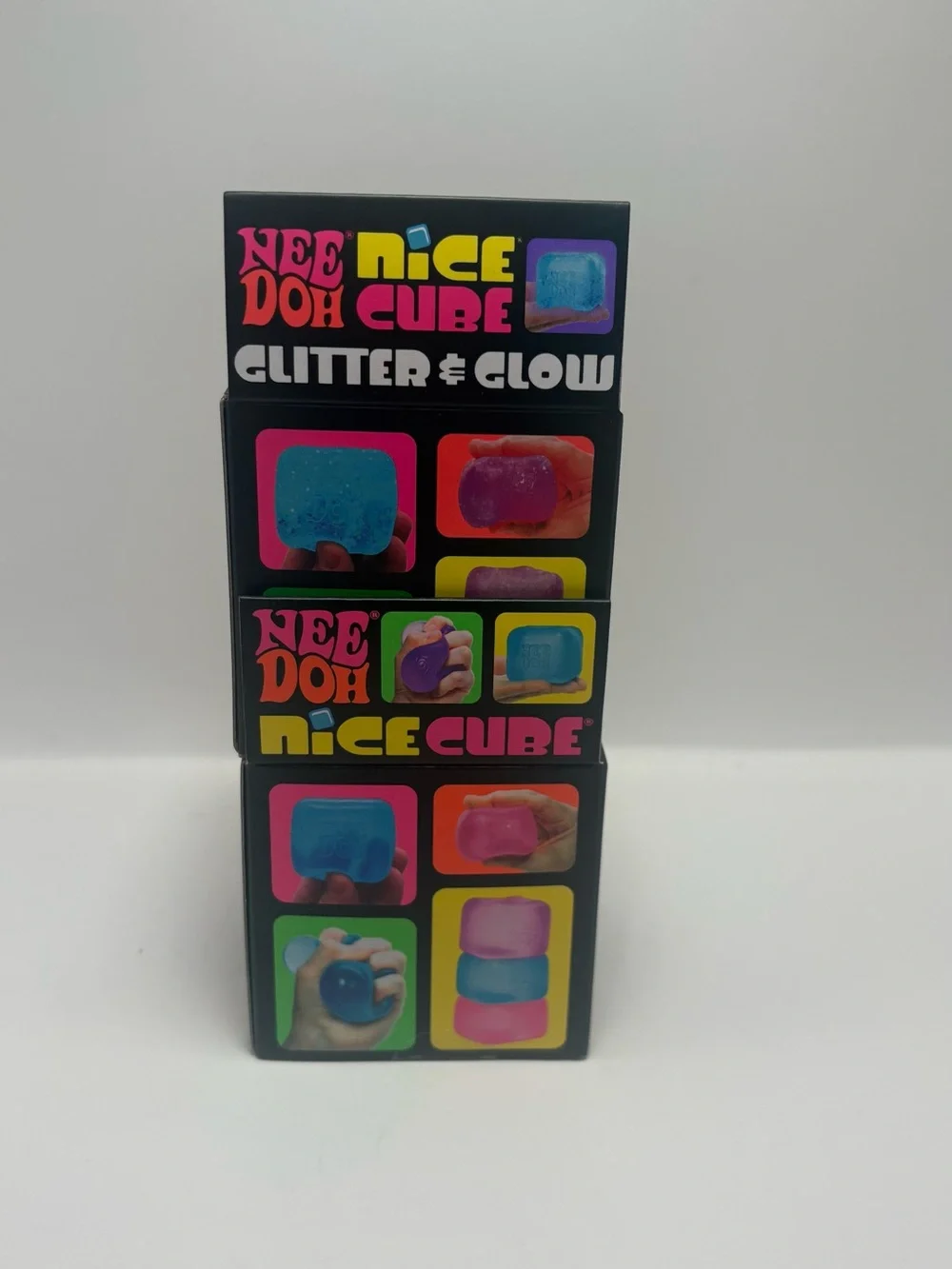 Nee doh Nice Glitter & Glow and Nice Cube Super solid squishy Set purple Color